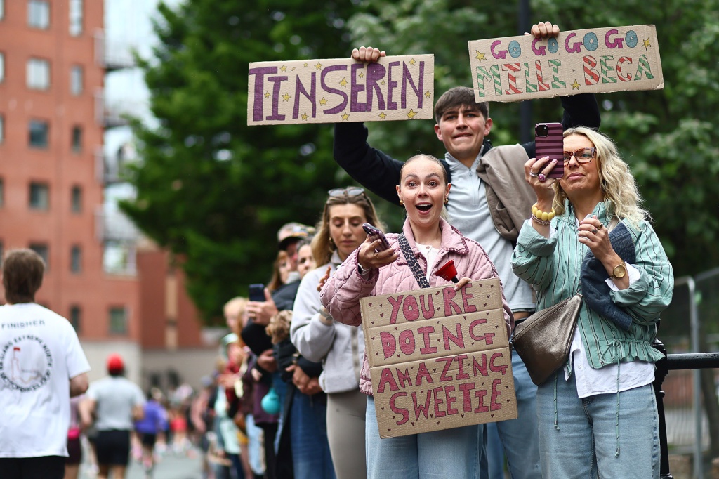 Runners take part in the Great Manchester Run 2026