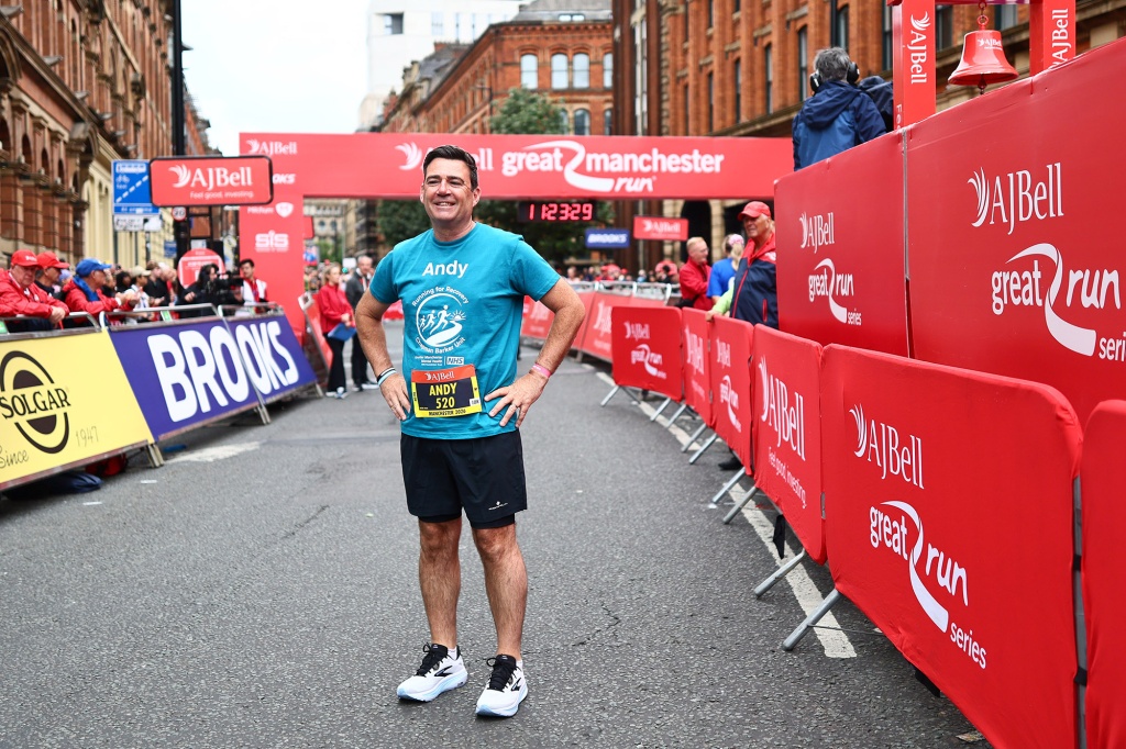 Manchester Mayor Andy Burnham take part in the Great Manchester Run 2026